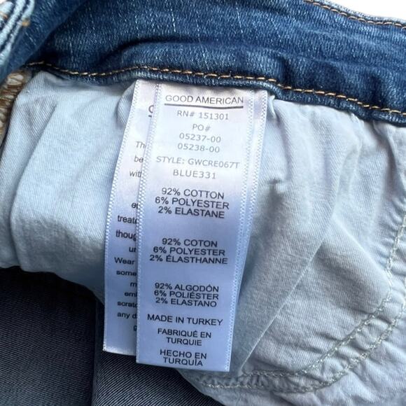 Good American Jeans Good Waist Crop High Rise Skinny Frayed Hem Womens Sz 6 28 - Picture 10 of 11
